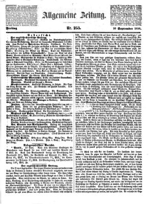 Allgemeine Zeitung Freitag 10. September 1858