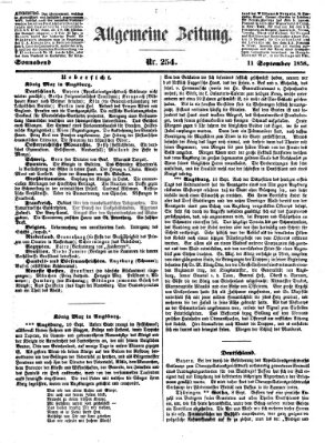 Allgemeine Zeitung Samstag 11. September 1858