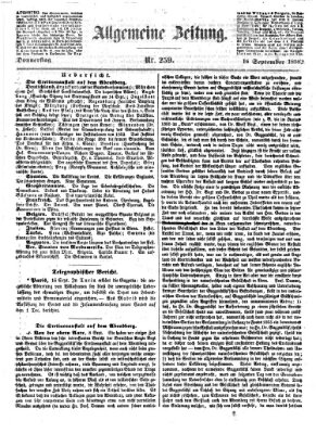 Allgemeine Zeitung Donnerstag 16. September 1858