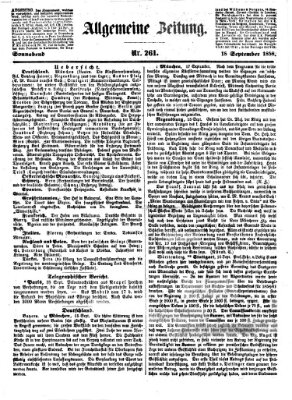 Allgemeine Zeitung Samstag 18. September 1858