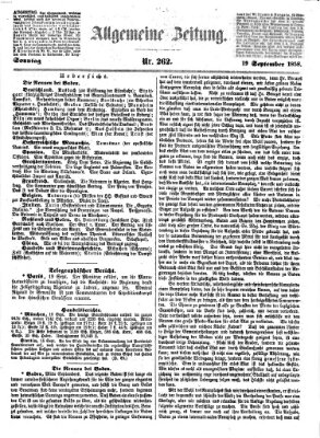 Allgemeine Zeitung Sonntag 19. September 1858