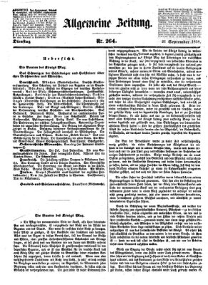 Allgemeine Zeitung Dienstag 21. September 1858