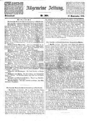 Allgemeine Zeitung Samstag 25. September 1858