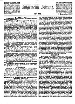 Allgemeine Zeitung Donnerstag 30. September 1858