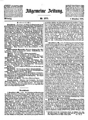 Allgemeine Zeitung Montag 4. Oktober 1858