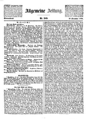 Allgemeine Zeitung Samstag 16. Oktober 1858