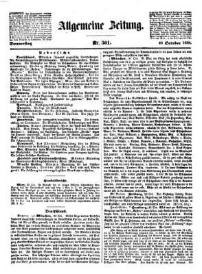 Allgemeine Zeitung Donnerstag 28. Oktober 1858