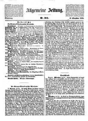 Allgemeine Zeitung Sonntag 31. Oktober 1858