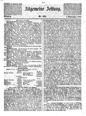 Allgemeine Zeitung Montag 1. November 1858