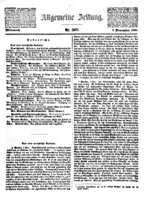 Allgemeine Zeitung Mittwoch 3. November 1858