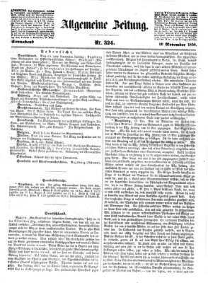 Allgemeine Zeitung Samstag 20. November 1858