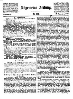 Allgemeine Zeitung Samstag 27. November 1858