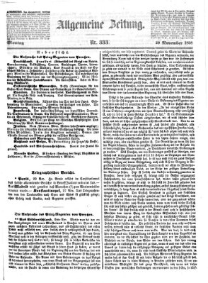 Allgemeine Zeitung Montag 29. November 1858