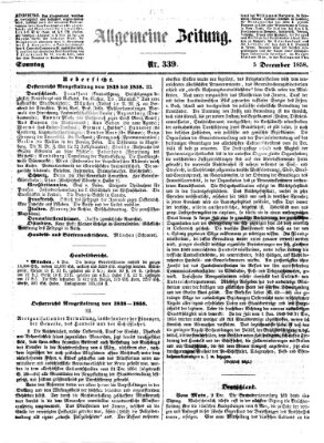 Allgemeine Zeitung Sonntag 5. Dezember 1858