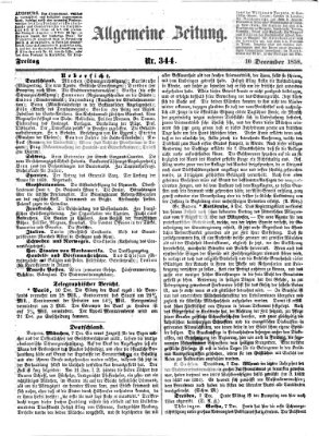 Allgemeine Zeitung Freitag 10. Dezember 1858