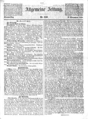 Allgemeine Zeitung Donnerstag 16. Dezember 1858