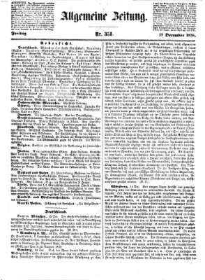 Allgemeine Zeitung Freitag 17. Dezember 1858