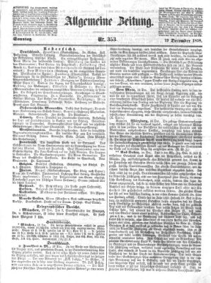 Allgemeine Zeitung Sonntag 19. Dezember 1858