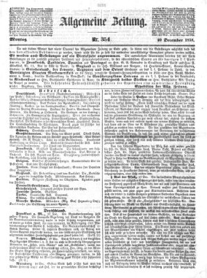 Allgemeine Zeitung Montag 20. Dezember 1858