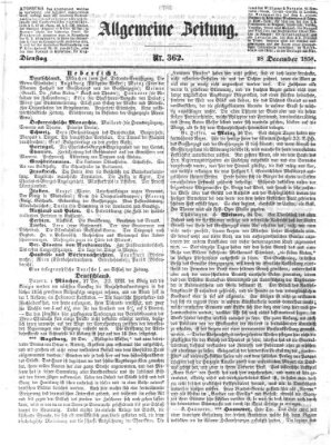 Allgemeine Zeitung Dienstag 28. Dezember 1858