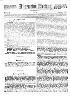 Allgemeine Zeitung Sonntag 9. Januar 1859