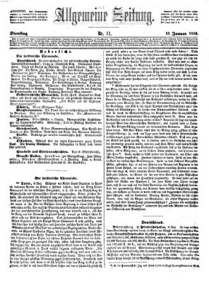 Allgemeine Zeitung Dienstag 11. Januar 1859