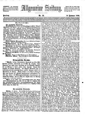 Allgemeine Zeitung Freitag 14. Januar 1859