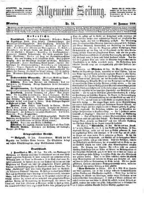 Allgemeine Zeitung Montag 24. Januar 1859