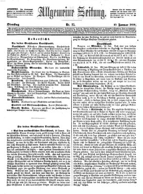 Allgemeine Zeitung Dienstag 25. Januar 1859