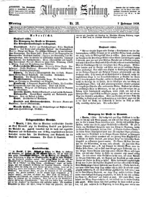 Allgemeine Zeitung Montag 7. Februar 1859