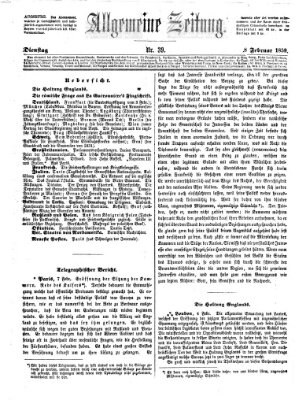 Allgemeine Zeitung Dienstag 8. Februar 1859