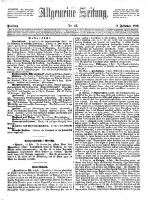 Allgemeine Zeitung Freitag 11. Februar 1859