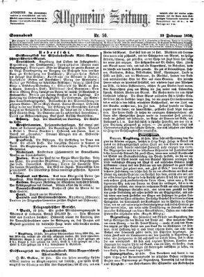 Allgemeine Zeitung Samstag 19. Februar 1859