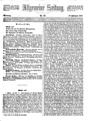 Allgemeine Zeitung Montag 28. Februar 1859