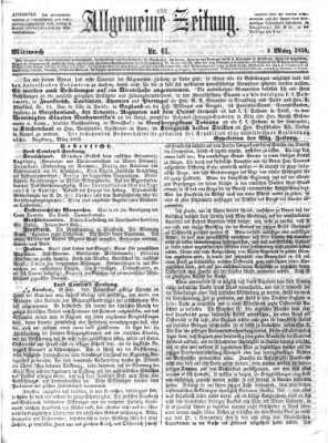 Allgemeine Zeitung Mittwoch 2. März 1859