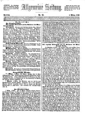 Allgemeine Zeitung Freitag 4. März 1859