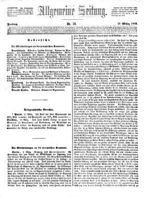 Allgemeine Zeitung Freitag 11. März 1859