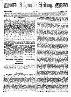 Allgemeine Zeitung Samstag 12. März 1859