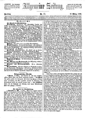 Allgemeine Zeitung Freitag 18. März 1859