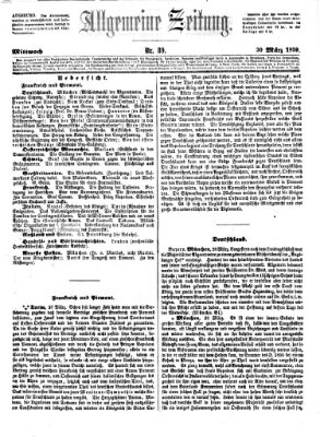 Allgemeine Zeitung Mittwoch 30. März 1859