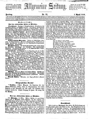 Allgemeine Zeitung Freitag 1. April 1859