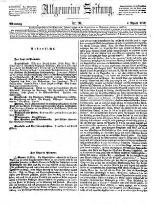 Allgemeine Zeitung Montag 4. April 1859