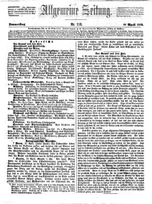 Allgemeine Zeitung Donnerstag 28. April 1859