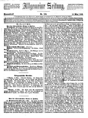 Allgemeine Zeitung Samstag 14. Mai 1859