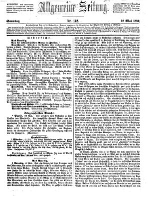 Allgemeine Zeitung Sonntag 22. Mai 1859