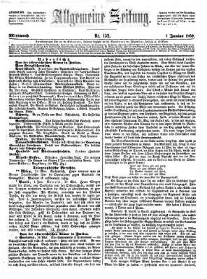 Allgemeine Zeitung Mittwoch 1. Juni 1859