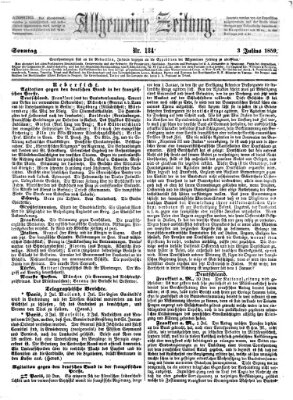 Allgemeine Zeitung Sonntag 3. Juli 1859