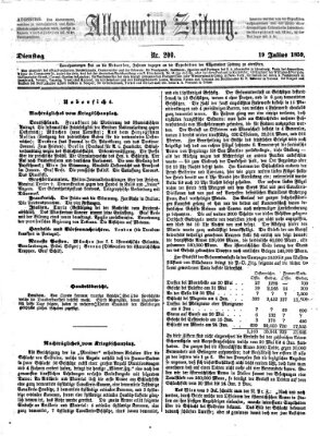 Allgemeine Zeitung Dienstag 19. Juli 1859