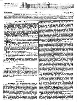 Allgemeine Zeitung Mittwoch 3. August 1859