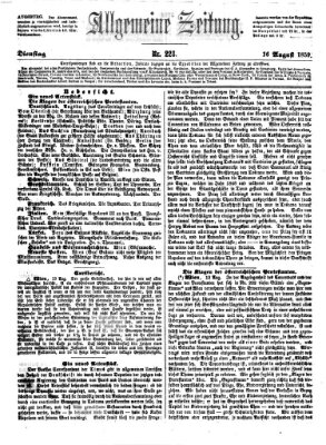 Allgemeine Zeitung Dienstag 16. August 1859